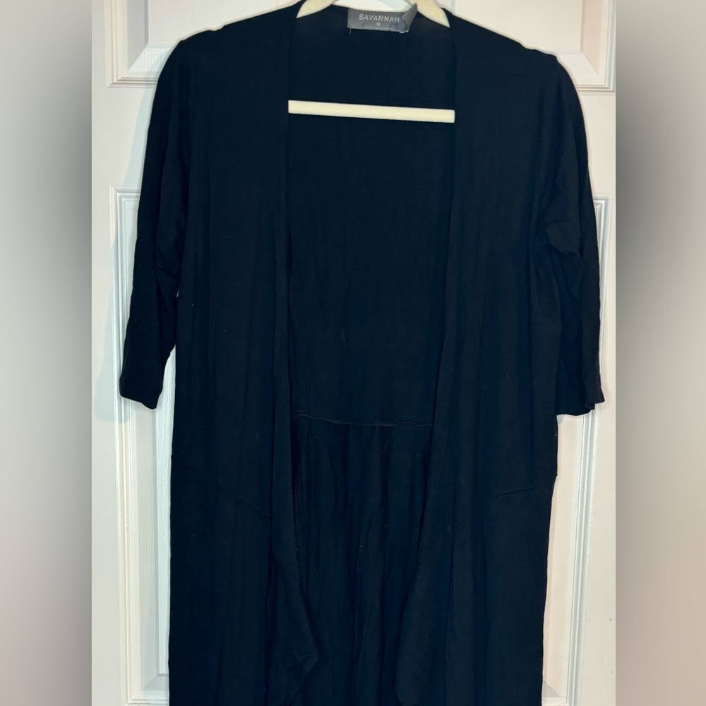 Black long line cardigan size 12 women’s